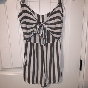 Grey and white romper